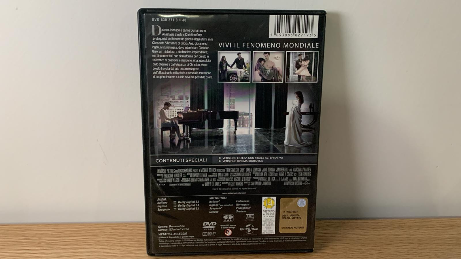 Cinquanta sfumature di grigio DVD film 2014 versione estesa cinematografica