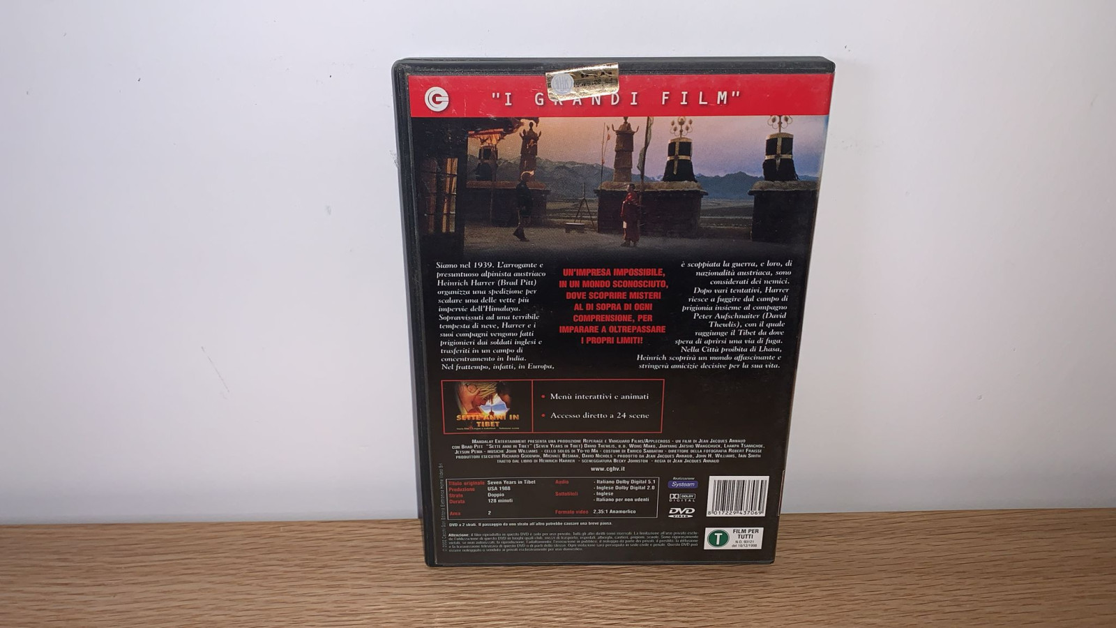 Sette anni in Tibet DVD Jean Jacques Annaud Brad Pitt