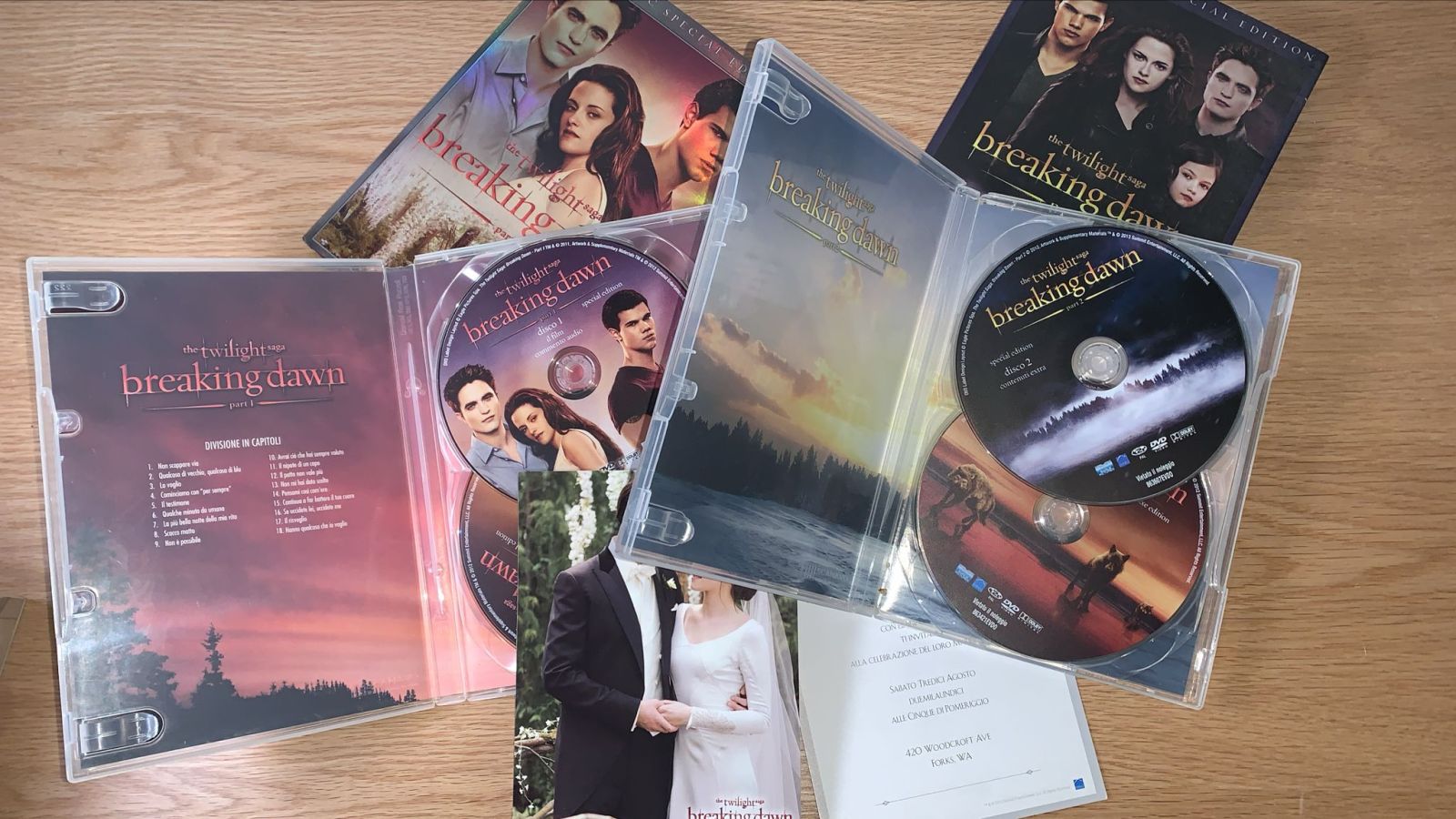 The Twilight Saga: Breaking Dawn - Parte 1 (2011) e Parte 2 (2012)  DVD special edition collezione 4 dischi