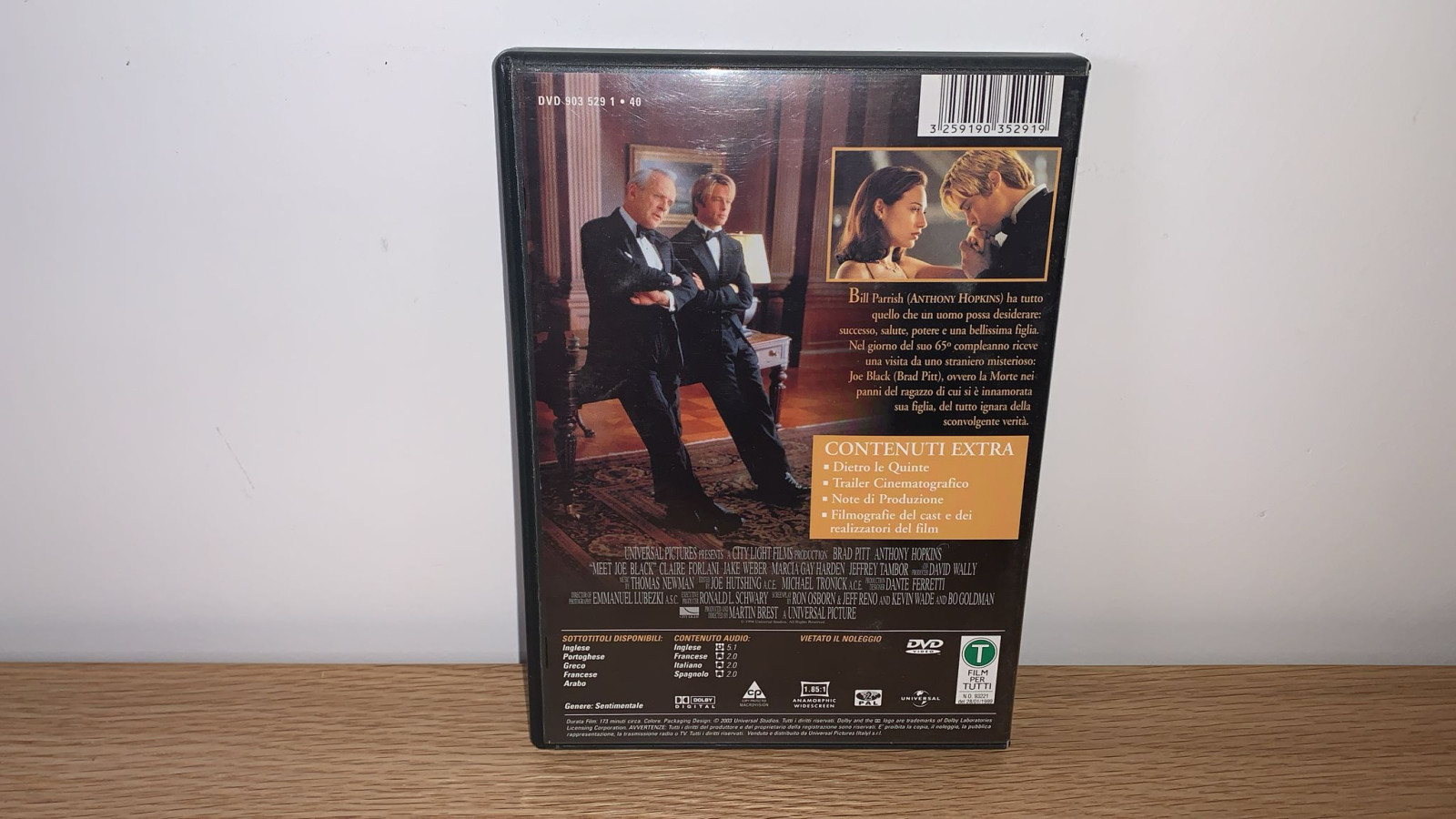 Vi presento Joe Black DVD con Brad Pitt e Anthony Hopkins